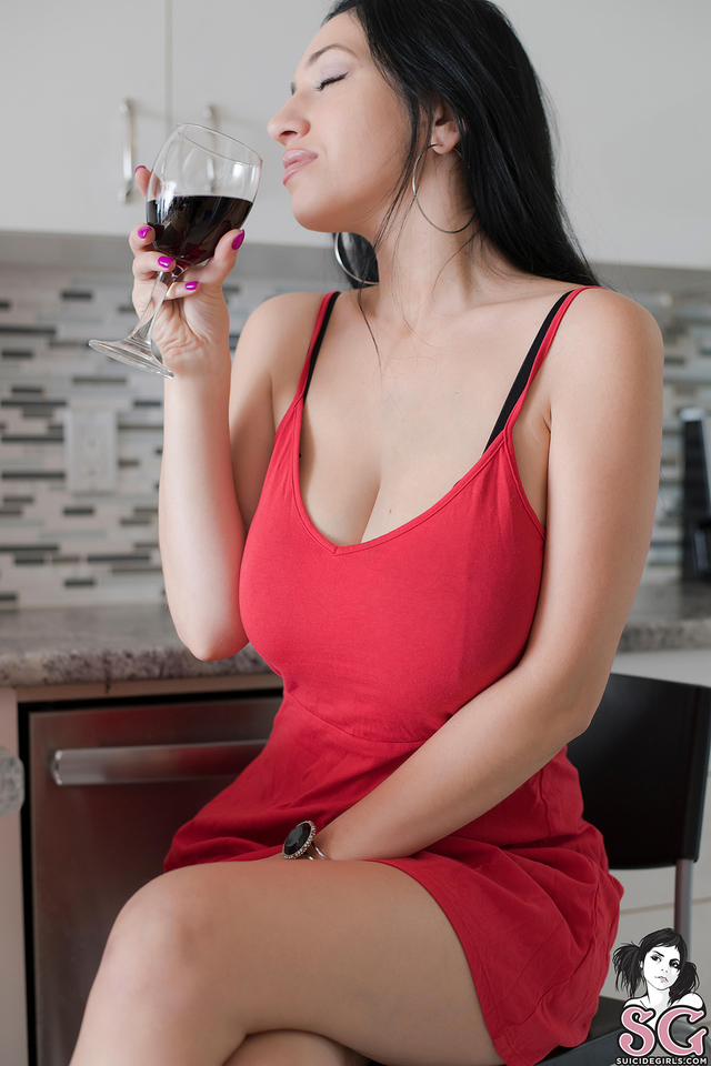 'A Good Bottle Of Wine' with Hannaorio via Suicide Girls - Pic #1
