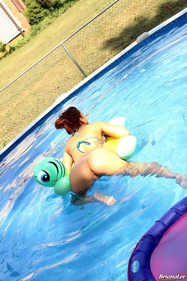 'Briana Lee Pool Candids' with Briana Lee via brianaleeonline.com - Pic #14