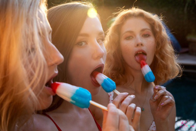'The Ice Cream Squad' with Emily Bloom With Heidi Romanova And Kaylee via Emily Bloom Official - Pic #2